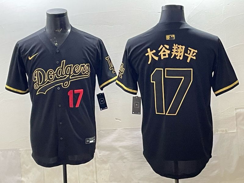 Men 2026 Los Angeles Dodgers #17 Ohtani black Game Nike MLB Jersey 004